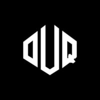 ouq-Buchstaben-Logo-Design mit Polygonform. ouq Polygon- und Würfelform-Logo-Design. Ouq Sechseck-Vektor-Logo-Vorlage in weißen und schwarzen Farben. Ouq-Monogramm, Geschäfts- und Immobilienlogo. vektor
