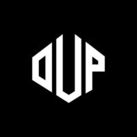 oup-Buchstaben-Logo-Design mit Polygonform. Polygon- und Würfelform-Logo-Design. oup Sechseck-Vektor-Logo-Vorlage in weißen und schwarzen Farben. oup-Monogramm, Geschäfts- und Immobilienlogo. vektor