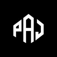 paj-Buchstaben-Logo-Design mit Polygonform. Paj-Polygon- und Würfelform-Logo-Design. Paj Sechseck-Vektor-Logo-Vorlage in weißen und schwarzen Farben. Paj-Monogramm, Geschäfts- und Immobilienlogo. vektor