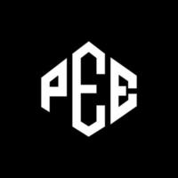 Pee-Buchstaben-Logo-Design mit Polygonform. Piss-Polygon- und Würfelform-Logo-Design. Piss-Sechseck-Vektor-Logo-Vorlage in weißen und schwarzen Farben. Pee-Monogramm, Geschäfts- und Immobilienlogo. vektor
