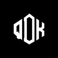 qdk-Buchstaben-Logo-Design mit Polygonform. qdk-Polygon- und Würfelform-Logo-Design. qdk Sechseck-Vektor-Logo-Vorlage in weißen und schwarzen Farben. qdk-monogramm, geschäfts- und immobilienlogo. vektor