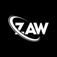 Zaw-Logo. zaw Brief. Zaw-Brief-Logo-Design. Zaw-Logo mit Initialen, verbunden mit Kreis und Monogramm-Logo in Großbuchstaben. Zaw-Typografie für Technologie-, Geschäfts- und Immobilienmarke. vektor