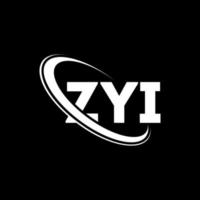 zyi logotyp. zyi brev. zyi bokstavslogotypdesign. initialer zyi logotyp länkad med cirkel och versaler monogram logotyp. zyi typografi för teknik, affärs- och fastighetsmärke. vektor