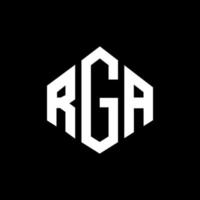 rga bokstavslogotypdesign med polygonform. rga polygon och kubform logotypdesign. rga hexagon vektor logotyp mall vita och svarta färger. rga monogram, affärs- och fastighetslogotyp.