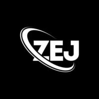 Zej-Logo. Zej-Brief. zej-Buchstaben-Logo-Design. Initialen zej-Logo verbunden mit Kreis und Monogramm-Logo in Großbuchstaben. zej Typografie für Technologie-, Business- und Immobilienmarke. vektor