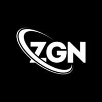 zgn-Logo. zgn-Brief. zgn-Buchstaben-Logo-Design. Initialen zgn-Logo verbunden mit Kreis und Monogramm-Logo in Großbuchstaben. zgn Typografie für Technologie-, Geschäfts- und Immobilienmarke. vektor