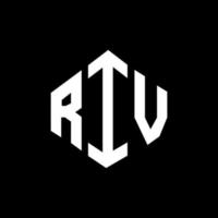 Riv-Brief-Logo-Design mit Polygonform. riv Polygon- und Würfelform-Logo-Design. riv Hexagon-Vektor-Logo-Vorlage in weißen und schwarzen Farben. riv-monogramm, geschäfts- und immobilienlogo. vektor