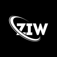 Ziw logotyp. Ziw brev. Ziw brev logotyp design. initialer Ziw logotyp länkad med cirkel och versaler monogram logotyp. Ziw-typografi för teknik-, affärs- och fastighetsmärke. vektor