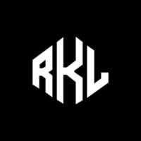 rkl-Brief-Logo-Design mit Polygonform. rkl-polygon- und würfelform-logo-design. rkl Sechseck-Vektor-Logo-Vorlage in weißen und schwarzen Farben. rkl-monogramm, geschäfts- und immobilienlogo. vektor