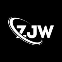 zjw-Logo. zjw brief. zjw-Buchstaben-Logo-Design. Initialen zjw-Logo verbunden mit Kreis und Monogramm-Logo in Großbuchstaben. zjw Typografie für Technologie-, Geschäfts- und Immobilienmarke. vektor
