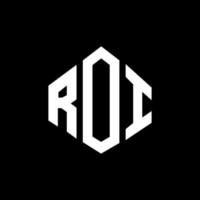 Roi-Brief-Logo-Design mit Polygonform. roi-polygon- und würfelform-logo-design. Roi Sechseck-Vektor-Logo-Vorlage in weißen und schwarzen Farben. roi-monogramm, geschäfts- und immobilienlogo. vektor