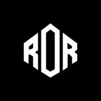 Ror-Buchstaben-Logo-Design mit Polygonform. Ror-Polygon- und Würfelform-Logo-Design. Ror Sechseck-Vektor-Logo-Vorlage in weißen und schwarzen Farben. ror-monogramm, geschäfts- und immobilienlogo. vektor