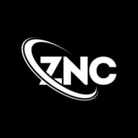 znc-Logo. znc brief. znc-Buchstaben-Logo-Design. Initialen znc-Logo verbunden mit Kreis und Monogramm-Logo in Großbuchstaben. znc-typografie für technologie-, geschäfts- und immobilienmarke. vektor