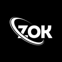 zok-Logo. zok Brief. zok-Buchstaben-Logo-Design. Initialen Zok-Logo verbunden mit Kreis und Monogramm-Logo in Großbuchstaben. zok typografie für technologie-, geschäfts- und immobilienmarke. vektor