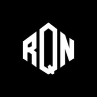 rqn bokstavslogotypdesign med polygonform. rqn polygon och kubform logotypdesign. rqn hexagon vektor logotyp mall vita och svarta färger. rqn monogram, affärs- och fastighetslogotyp.