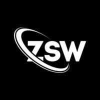 zsw-Logo. zsw brief. zsw-Brief-Logo-Design. Initialen zsw-Logo verbunden mit Kreis und Monogramm-Logo in Großbuchstaben. zsw Typografie für Technologie-, Wirtschafts- und Immobilienmarke. vektor