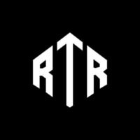 rtr bokstavslogotypdesign med polygonform. rtr polygon och kubform logotypdesign. rtr hexagon vektor logotyp mall vita och svarta färger. rtr-monogram, affärs- och fastighetslogotyp.