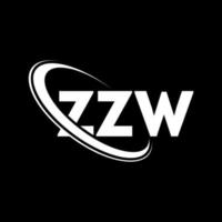 zzw logotyp. zzw bokstav. zzw bokstavslogotypdesign. initialer zzw logotyp länkad med cirkel och versaler monogram logotyp. zzw typografi för teknik, affärs- och fastighetsmärke. vektor