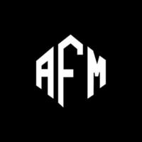 afm brev logotyp design med polygon form. afm polygon och kubform logotypdesign. afm hexagon vektor logotyp mall vita och svarta färger. afm monogram, affärs- och fastighetslogotyp.