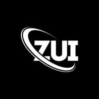 zui-Logo. Zui-Brief. zui-Buchstaben-Logo-Design. Initialen zui-Logo verbunden mit Kreis und Monogramm-Logo in Großbuchstaben. zui typografie für technologie, business und immobilienmarke. vektor