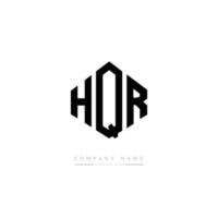 hqr-Buchstaben-Logo-Design mit Polygonform. hqr Polygon- und Würfelform-Logo-Design. hqr Sechseck-Vektor-Logo-Vorlage in weißen und schwarzen Farben. hqr-monogramm, geschäfts- und immobilienlogo. vektor