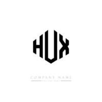 hux letter logotyp design med polygon form. hux polygon och kubformad logotypdesign. hux hexagon vektor logotyp mall vita och svarta färger. hux monogram, affärs- och fastighetslogotyp.