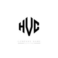 Hvc-Brief-Logo-Design mit Polygonform. Hvc-Polygon- und Würfelform-Logo-Design. HVC-Sechseck-Vektor-Logo-Vorlage in weißen und schwarzen Farben. hvc-monogramm, geschäfts- und immobilienlogo. vektor