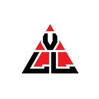 vll triangel bokstavslogotypdesign med triangelform. vll triangel logotyp design monogram. vll triangel vektor logotyp mall med röd färg. vll triangulär logotyp enkel, elegant och lyxig logotyp.