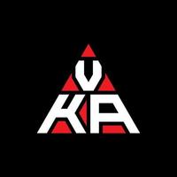 vka Dreiecksbuchstaben-Logo-Design mit Dreiecksform. VKA-Dreieck-Logo-Design-Monogramm. VKA-Dreieck-Vektor-Logo-Vorlage mit roter Farbe. vka dreieckiges Logo einfaches, elegantes und luxuriöses Logo. vektor