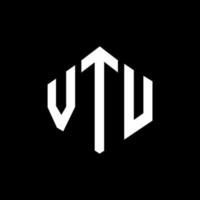 vtu-Brief-Logo-Design mit Polygonform. VTU-Polygon- und Würfelform-Logo-Design. vtu Sechseck-Vektor-Logo-Vorlage in weißen und schwarzen Farben. vtu-monogramm, geschäfts- und immobilienlogo. vektor