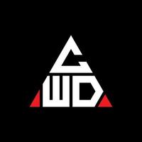 cwd-Dreieck-Buchstaben-Logo-Design mit Dreiecksform. cwd-Dreieck-Logo-Design-Monogramm. cwd-Dreieck-Vektor-Logo-Vorlage mit roter Farbe. cwd dreieckiges Logo einfaches, elegantes und luxuriöses Logo. vektor