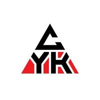 Cyk-Dreieck-Buchstaben-Logo-Design mit Dreiecksform. Cyk-Dreieck-Logo-Design-Monogramm. Cyk-Dreieck-Vektor-Logo-Vorlage mit roter Farbe. Cyk dreieckiges Logo einfaches, elegantes und luxuriöses Logo. vektor