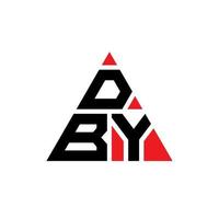 dby-Dreieck-Buchstaben-Logo-Design mit Dreiecksform. dby-Dreieck-Logo-Design-Monogramm. dby-Dreieck-Vektor-Logo-Vorlage mit roter Farbe. dby dreieckiges Logo einfaches, elegantes und luxuriöses Logo. vektor