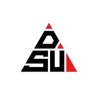 dsu-Dreieck-Buchstaben-Logo-Design mit Dreiecksform. dsu-Dreieck-Logo-Design-Monogramm. dsu-Dreieck-Vektor-Logo-Vorlage mit roter Farbe. dsu dreieckiges Logo einfaches, elegantes und luxuriöses Logo. vektor
