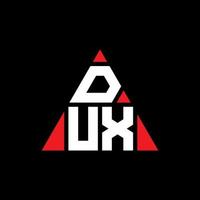 Dux-Dreieck-Buchstaben-Logo-Design mit Dreiecksform. Dux-Dreieck-Logo-Design-Monogramm. Dux-Dreieck-Vektor-Logo-Vorlage mit roter Farbe. dux dreieckiges Logo einfaches, elegantes und luxuriöses Logo. vektor