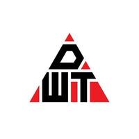 dwt-Dreieck-Buchstaben-Logo-Design mit Dreiecksform. dwt-Dreieck-Logo-Design-Monogramm. dwt-Dreieck-Vektor-Logo-Vorlage mit roter Farbe. dwt dreieckiges Logo einfaches, elegantes und luxuriöses Logo. vektor