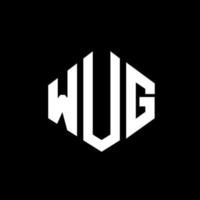 Wug-Buchstaben-Logo-Design mit Polygonform. Wug-Polygon- und Würfelform-Logo-Design. Wug Sechseck-Vektor-Logo-Vorlage in weißen und schwarzen Farben. Wug-Monogramm, Geschäfts- und Immobilienlogo. vektor