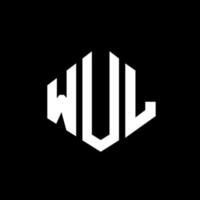 wul-Buchstaben-Logo-Design mit Polygonform. Logo-Design in Wul-Polygon- und Würfelform. wul Sechseck-Vektor-Logo-Vorlage in weißen und schwarzen Farben. wul-monogramm, geschäfts- und immobilienlogo. vektor