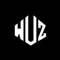wuz bokstavslogotypdesign med polygonform. wuz polygon och kubform logotypdesign. wuz hexagon vektor logotyp mall vita och svarta färger. wuz monogram, affärs- och fastighetslogotyp.