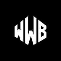 wwb bokstavslogotypdesign med polygonform. wwb polygon och kubform logotypdesign. wwb hexagon vektor logotyp mall vita och svarta färger. wwb-monogram, affärs- och fastighetslogotyp.