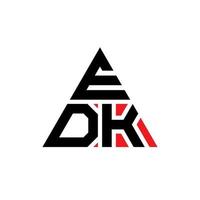 edk-Dreieck-Buchstaben-Logo-Design mit Dreiecksform. edk-Dreieck-Logo-Design-Monogramm. edk-Dreieck-Vektor-Logo-Vorlage mit roter Farbe. edk dreieckiges Logo einfaches, elegantes und luxuriöses Logo. vektor