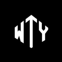 wty-Buchstaben-Logo-Design mit Polygonform. wty Polygon- und Würfelform-Logo-Design. wty Sechseck-Vektor-Logo-Vorlage in weißen und schwarzen Farben. wty monogramm, geschäfts- und immobilienlogo. vektor
