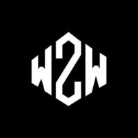 wzw bokstavslogotypdesign med polygonform. wzw polygon och kubformad logotypdesign. wzw hexagon vektor logotyp mall vita och svarta färger. wzw monogram, affärs- och fastighetslogotyp.