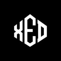 Xed-Buchstaben-Logo-Design mit Polygonform. Xed Polygon- und Würfelform-Logo-Design. Xed Sechseck-Vektor-Logo-Vorlage in weißen und schwarzen Farben. festes Monogramm, Geschäfts- und Immobilienlogo. vektor