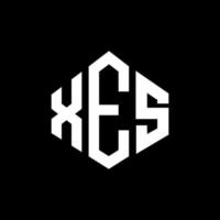 xes-Buchstaben-Logo-Design mit Polygonform. xes Polygon- und Würfelform-Logo-Design. xes Sechseck-Vektor-Logo-Vorlage in weißen und schwarzen Farben. xes Monogramm, Geschäfts- und Immobilienlogo. vektor