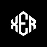 Xer-Brief-Logo-Design mit Polygonform. Xer Polygon- und Würfelform-Logo-Design. Xer Sechseck-Vektor-Logo-Vorlage in weißen und schwarzen Farben. xer-monogramm, geschäfts- und immobilienlogo. vektor