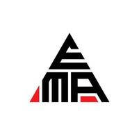 ema-Dreieck-Buchstaben-Logo-Design mit Dreiecksform. ema-Dreieck-Logo-Design-Monogramm. ema-Dreieck-Vektor-Logo-Vorlage mit roter Farbe. ema dreieckiges Logo einfaches, elegantes und luxuriöses Logo. vektor