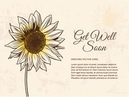 Gratis Drawn Sunflower Vector Illustration