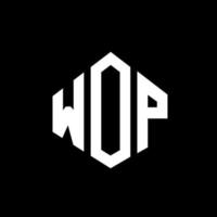Wop-Buchstaben-Logo-Design mit Polygonform. Wop-Polygon- und Würfelform-Logo-Design. Wop Sechseck-Vektor-Logo-Vorlage in weißen und schwarzen Farben. wop-monogramm, geschäfts- und immobilienlogo. vektor