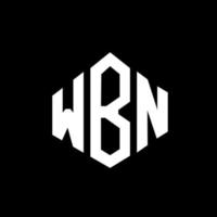 wbn brev logotyp design med polygon form. wbn polygon och kubform logotypdesign. wbn hexagon vektor logotyp mall vita och svarta färger. wbn monogram, affärs- och fastighetslogotyp.